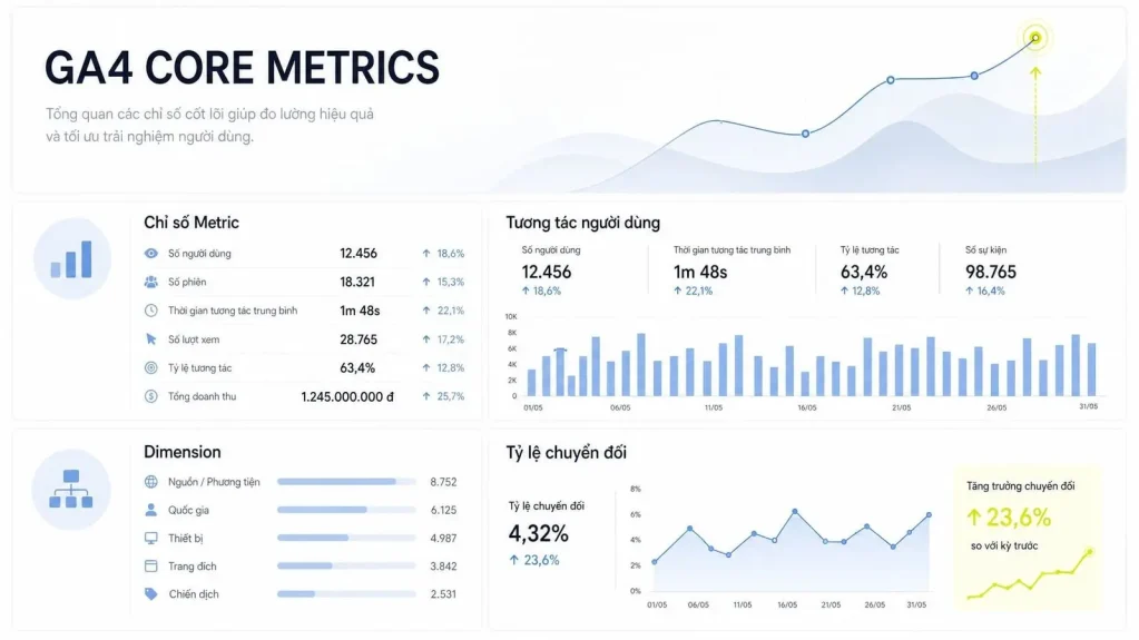 Các chỉ số Google Analytics 4 quan trọng nhất cho người mới