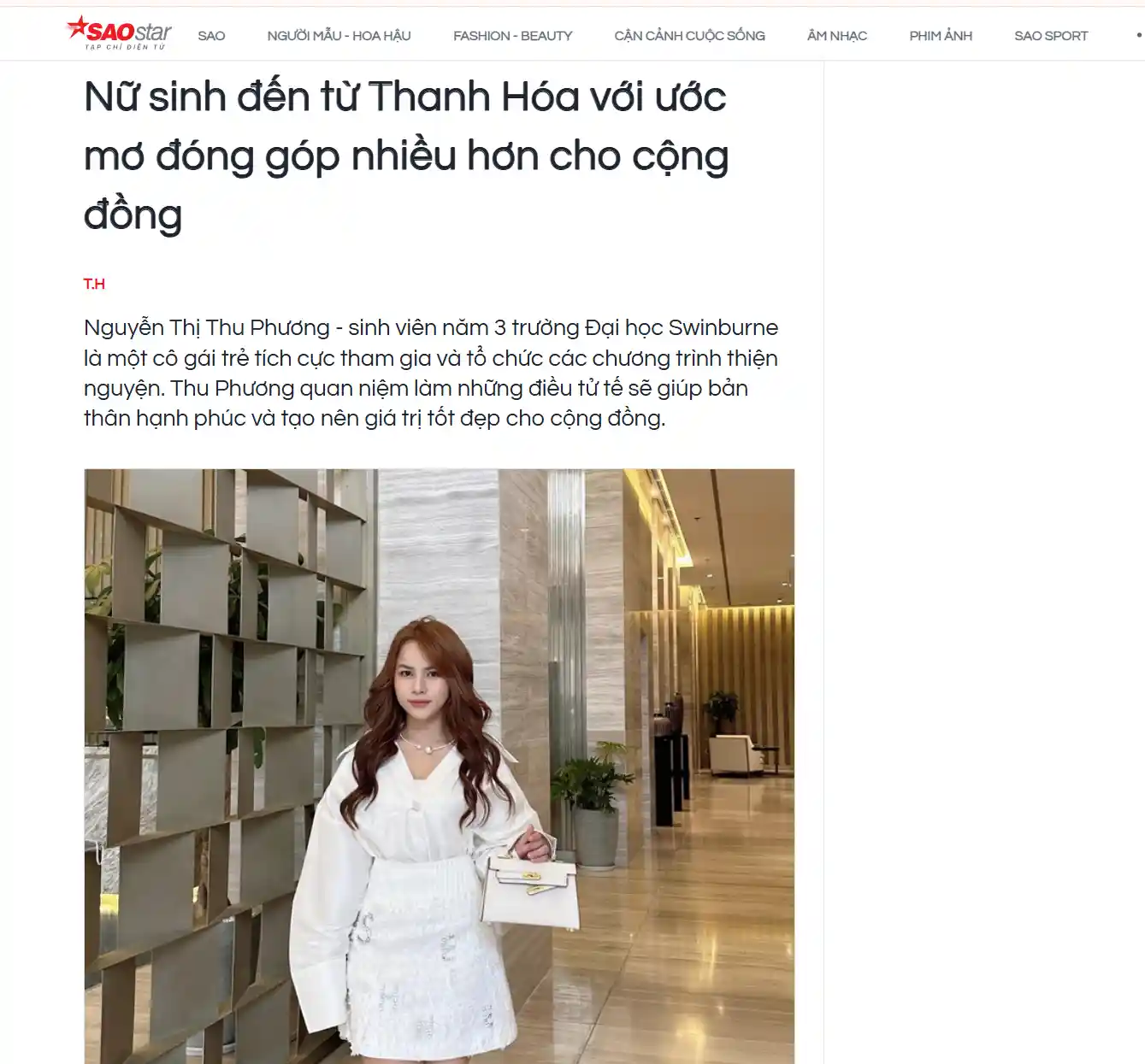 Bài viết Nữ sinh đến từ Thanh Hóa với ước mơ đóng góp nhiều hơn cho cộng đồng trên Saostar